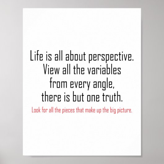 Poster La vie, c'est la perspective (Devant)