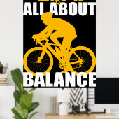 Poster La Vie, c'est l'équilibre du cyclisme, la motivati (Bureau à domicile)