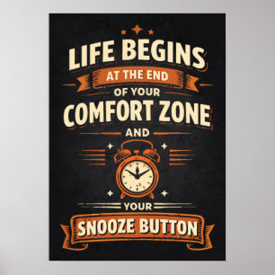 Poster La vie commence à la fin de la zone de confort et