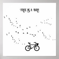 La vie cycliste libre comme l'oiseau Art noir et b