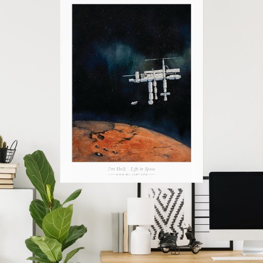 Poster La vie dans l'espace — ISS sur Mars (Bureau à domicile)