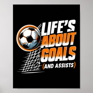Poster La vie de football est à propos des buts et des Is