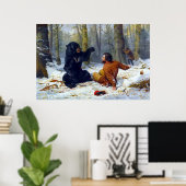 Poster La vie d'un chasseur Un saccage Arthur Tait 1856 (Bureau à domicile)