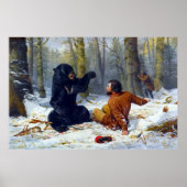 Poster La vie d'un chasseur Un saccage Arthur Tait 1856 (Devant)