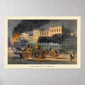 Poster La vie d'un pompier Vintage 1860s Lithograph (Devant)