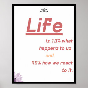 Poster La vie est 10% ce qui nous arrive et 90% comment n