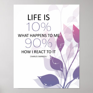 Poster La Vie Est 90 Pour Cent Comment Je Réponds Motivat