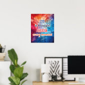 POSTER "LA VIE EST BELLE, CHERISÉE À CHAQUE MOMENT" POSTE (Bureau à domicile)