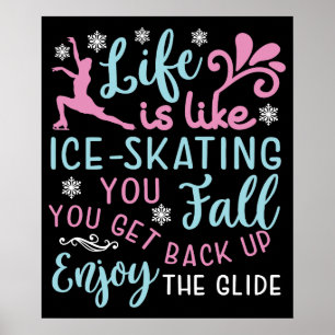 Poster La vie est comme le patinage sur glace