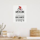 POSTER LA VIE EST COMME UN VÉLO (Cuisine)