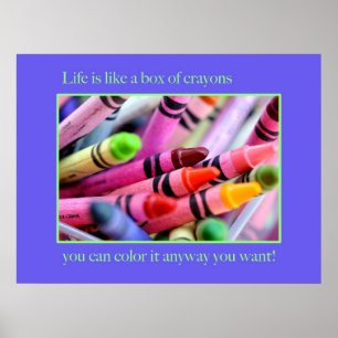 Poster La vie est comme une boîte de crayons