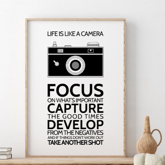 Poster La Vie Est Comme Une Caméra, Citation Inspirante
