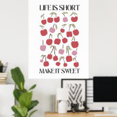 Poster La vie est courte, rendez-la douce Citation Boho F (Bureau à domicile)