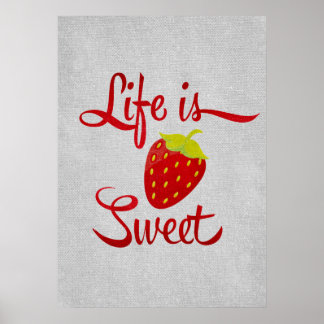Poster La vie est de la fraise douce