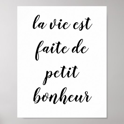 Poster La vie est faite de petit bonheur (Devant)