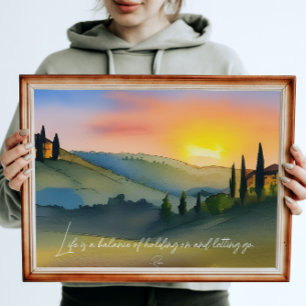 Poster La Vie Est L'Équilibre Citation Rumi Coucher De So