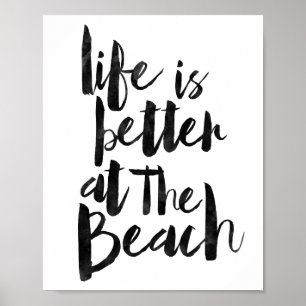 Poster La vie est meilleure à la plage