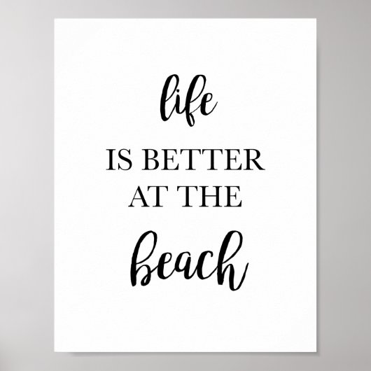 Poster La vie est meilleure au Beach Home Décor Art Print (Devant)
