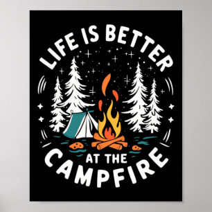Poster La vie est meilleure au feu de camp drôle de campi