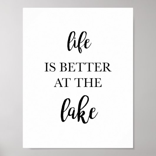 Poster La vie est meilleure au Lake Home Décor Art Print (Devant)