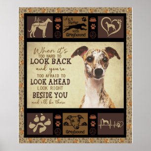 Poster La vie est meilleure avec Greyhound Cadeaux Amou