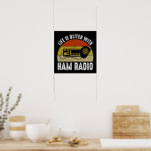 Poster La Vie Est Meilleure Avec Ham Radio (Cuisine)