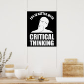 Poster La Vie Est Meilleure Avec La Pensée Critique (Cuisine)