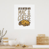 Poster La Vie Est Meilleure Avec Mac & Fromage Macaron No (Cuisine)