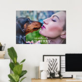 Poster La vie est meilleure avec personnalisation Chien P (Bureau à domicile)