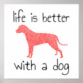 Poster La Vie Est Meilleure Avec Un Chien - Amoureux de l (Devant)