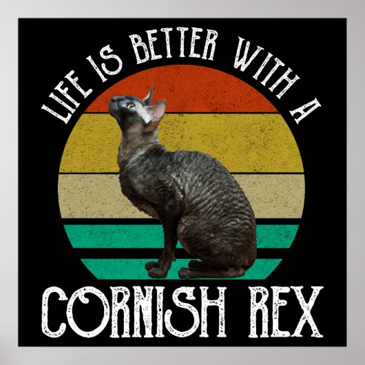 Poster La vie est meilleure avec un Cornish Rex (Devant)