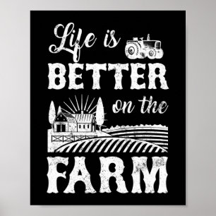 Poster La vie est meilleure dans la ferme agricole vie ag