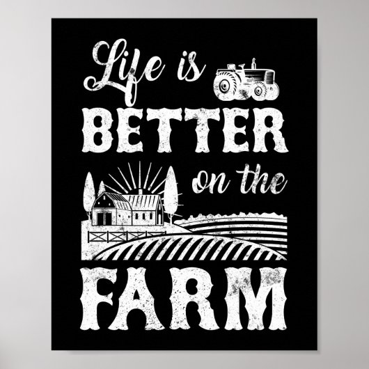 Poster La vie est meilleure dans la ferme agricole vie ag (Devant)