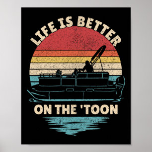 Poster La vie est meilleure sur le bateau ponton Toon Amu