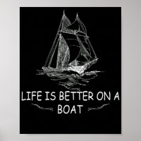 La vie est meilleure sur un voilier à voile dessin