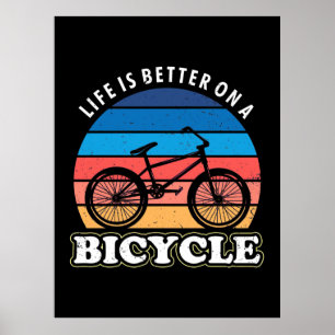 Poster La Vie Est Mieux À Vélo