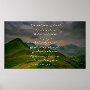 Poster La vie est trop courte ~ Rolling Hills Mountain Po