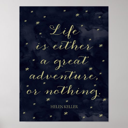 Poster La vie est une aventure - Helen Keller Citer Impri (Devant)