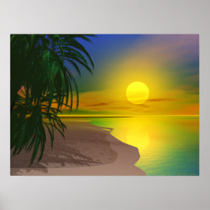 Poster La vie est une plage ensoleillée
