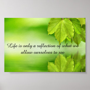 Poster La vie est une réflexion inspirante et motivante