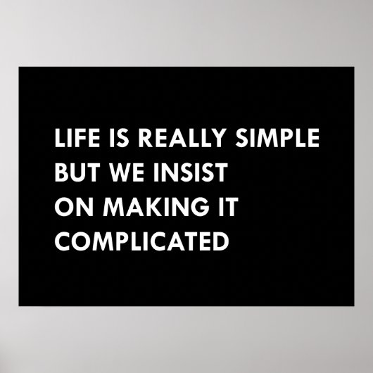 Poster La vie est vraiment simple, mais nous insistons po (Devant)