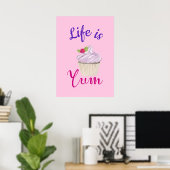 Poster La vie est Yum Dreamy Cupcake rose (Bureau à domicile)