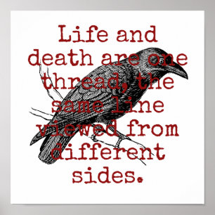 Poster La Vie Et La Mort Sont Un Seuil - Citation De La M