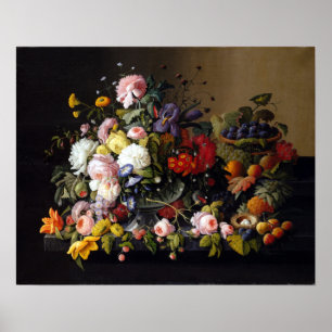 Poster La vie, fleurs et fruit de Severin Roesen toujours