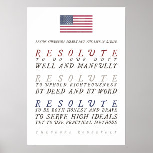 Poster La vie laborieuse de Theodore Roosevelt