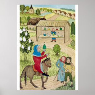 Poster La vie médiévale dans des pèlerins de l'Anglete