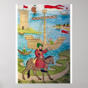 Poster La vie médiévale dans des pèlerins de l'Angleterre