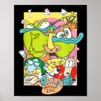 Poster La vie moderne de Rocko, équipe hilarante rétro