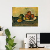 Poster La vie morte avec les pommes par Paul Cezanne (Bureau à domicile)
