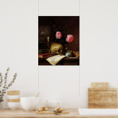 Poster La vie morte avec un crâne (Cuisine)